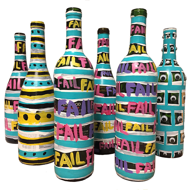 margie schnibbe Margie.LA bad at crafts online craft shop painted bottles art bottle wine bottles bad@crafts
